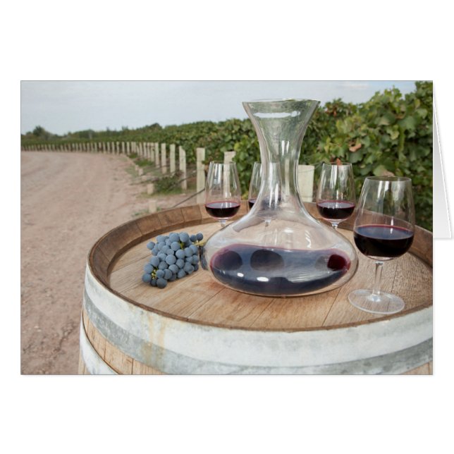 Cartão Vinho Vermelho No Vinho (Frente Horizontal)