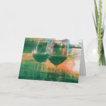 Vino em Green Greeting Card