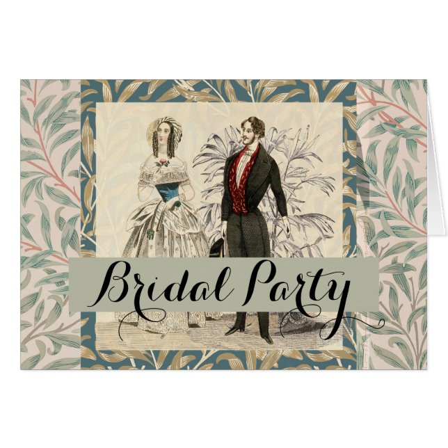 Cartão Vintage 1844 casamento de Casamento Vitoriano (Frente Horizontal)