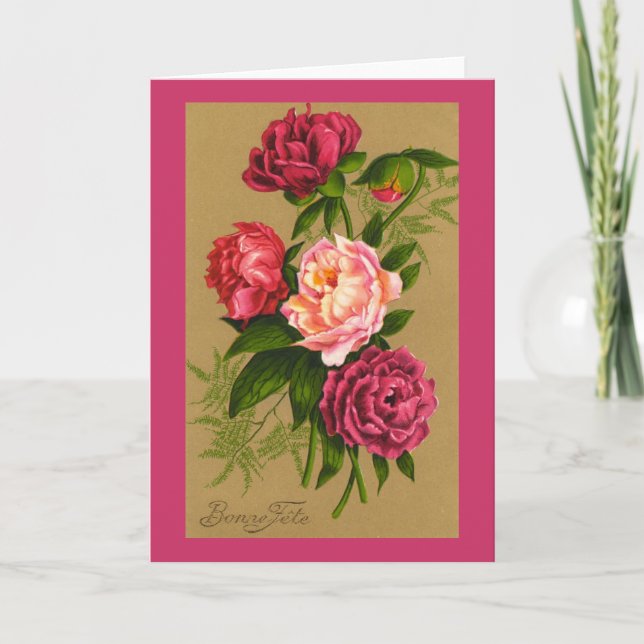 Cartão Vintage 1910 BONNE FETE Aniversário (Frente)