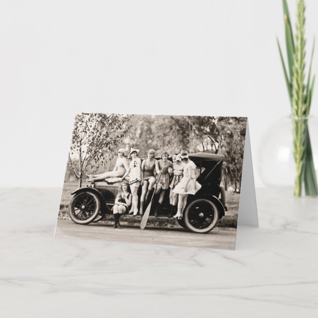 Cartão Vintage 1918 das meninas de Mack Sennett (Frente)