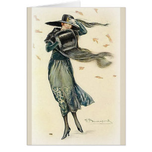 Cartão Vintage - 1920 fascinável de preto,