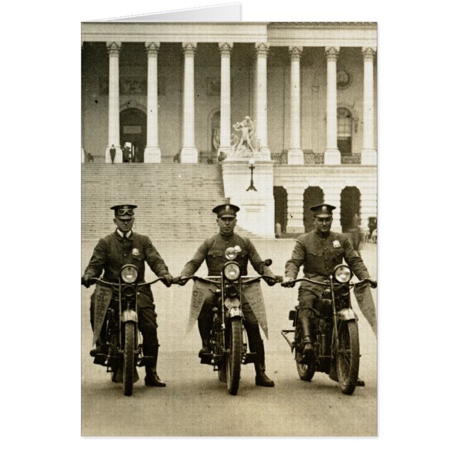 Cartão Vintage 1920 Motorcycle Cops (Frente)
