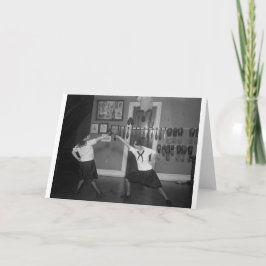 Cartão Vintage 1920s Female Fencing Practice Note Card