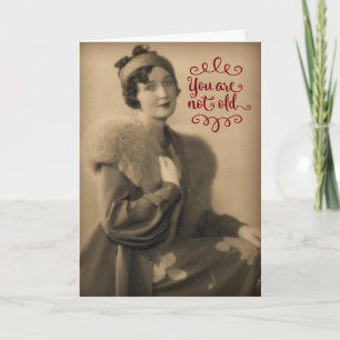 Cartão Vintage 1920s Woman Who Is Retro, Not Old Birthday
