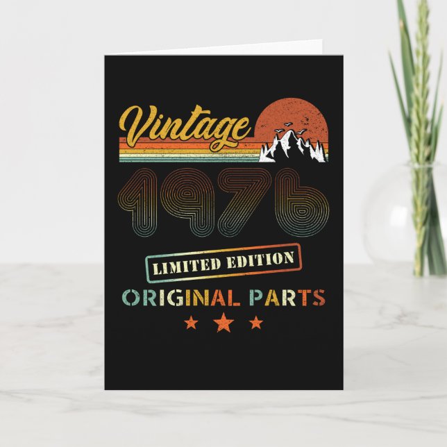 Cartão Vintage 1976 Retro Birthday (Frente)