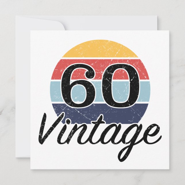 Cartão Vintage 60th Birthday Sunset (Frente)
