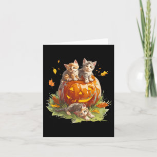 Cartão Vintage 90s Cat Pumpkin Halloween Para Homens Bo