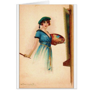 Cartão Vintage - A Senhora é uma Artista,