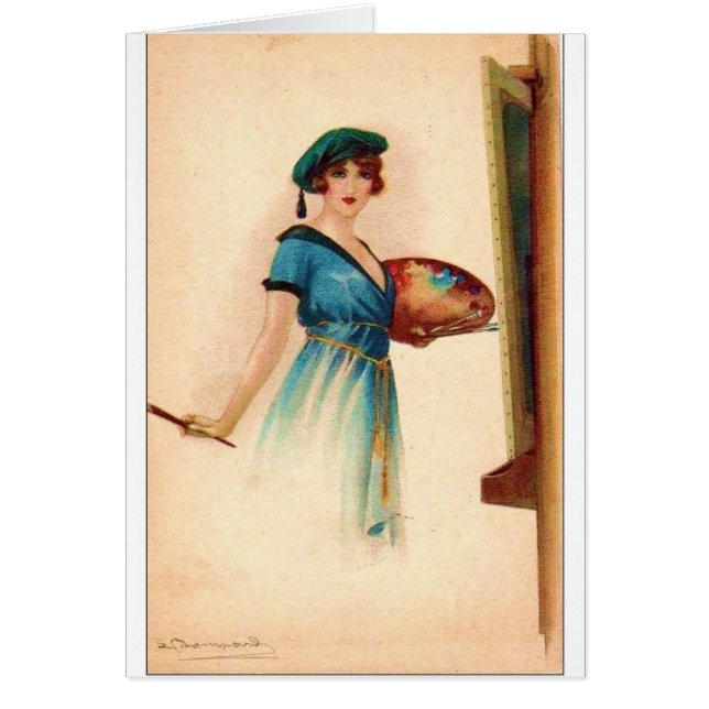 Cartão Vintage - A Senhora é uma Artista, (Frente)