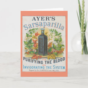 Cartão Vintage Ad para a Sarsaparilla do Ayer.