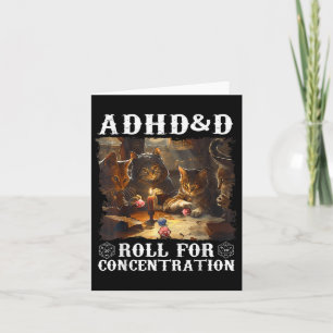 Cartão Vintage Adhd&d Roll Para Concentração Funny Ga