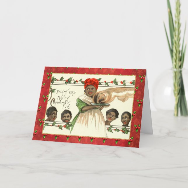 Cartão Vintage African American Christmas (Frente)