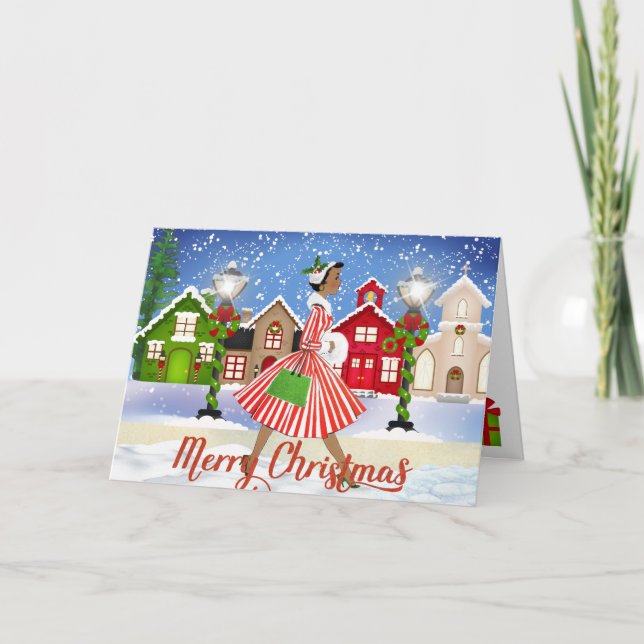 Cartão Vintage African American Christmas Card (Frente)