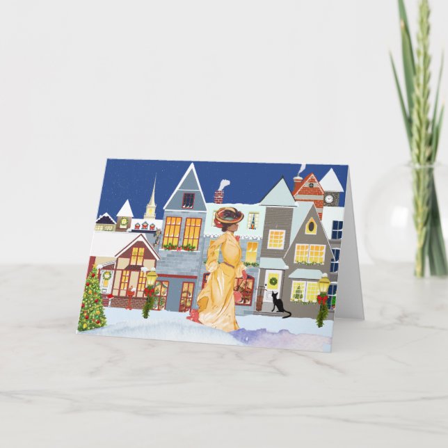 Cartão Vintage African American Christmas Card (Frente)