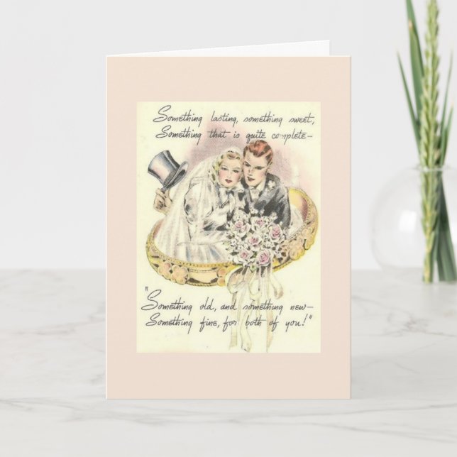 Cartão Vintage - Algo Antigo, Algo Novo, (Frente)