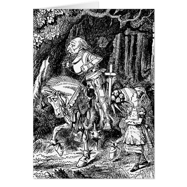 Cartão Vintage Alice no Cavalo Branco da Maravilha (Frente)