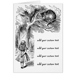 Cartão Vintage Alice no País das Maravilhas, Cheshire Cat