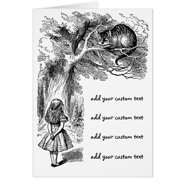 Cartão Vintage Alice no País das Maravilhas, Cheshire Cat (Frente)