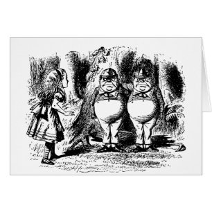 Cartão Vintage Alice no país das maravilhas, Tweedledum