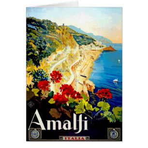 Cartão Vintage Amalfi Itália Europe Viagem
