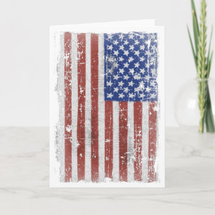 Cartão Vintage American Flag Art