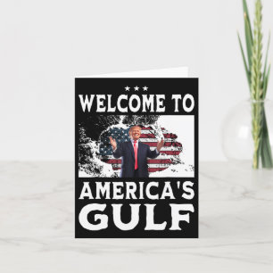 Cartão Vintage American Flag Bem-vindo ao Golfo da Améric