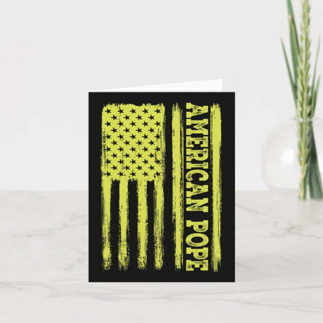 Cartão Vintage American Flag Católico Primeiro Papa Ameri (Frente)