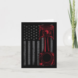 Cartão Vintage American Flag Piston Engraçado Musculatura