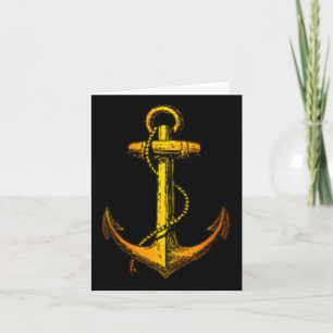 Cartão Vintage Anchor Náutico Boater Sailor Yachting Boa