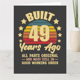 Cartão Vintage Aniversário de 49 Anos Construído há 49 An