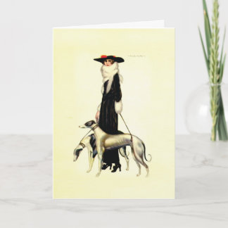 Cartão Vintage Art Deco Fashion