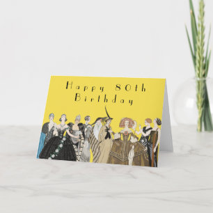 Cartão Vintage Art Deco, George Barbier 80 Birthday