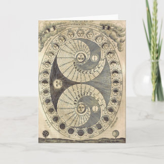 Cartão Vintage Art Moonchart - fases da lua