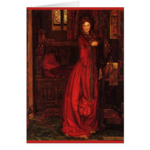Cartão Vintage Art - "Rosamond" Mulher em Vermelho,
