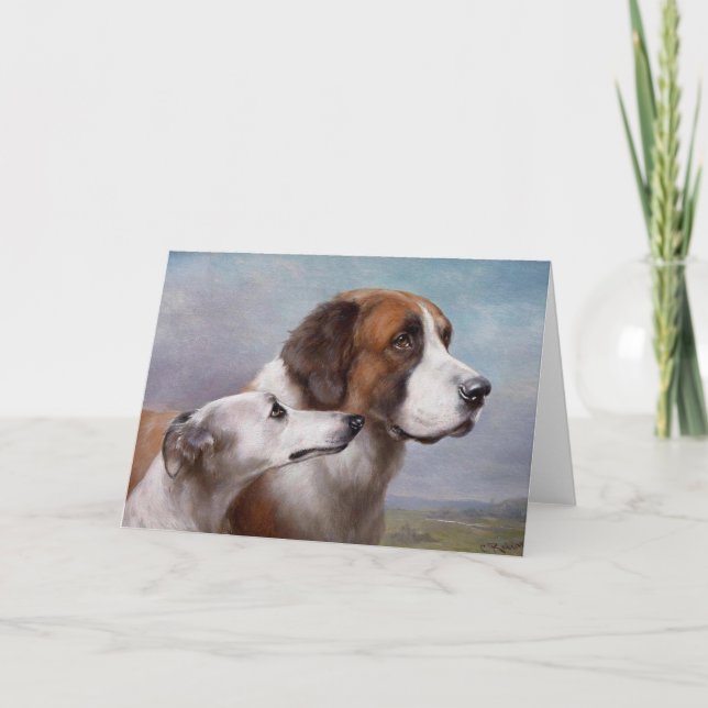 Cartão Vintage Artwork - Dogs "Dignity & Grace", (Frente)