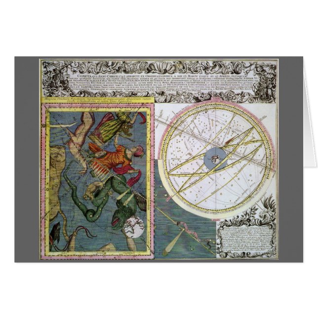 Cartão Vintage Astronomy Celestial by Matthaeus Seutter (Frente Horizontal)