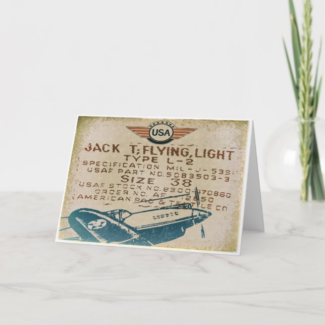 Cartão Vintage Aviation Greeting Cards (Frente)