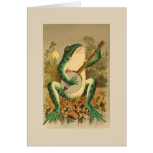 Cartão Vintage - banjo que joga o sapo,