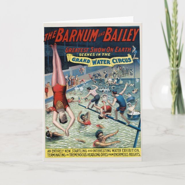 Cartão Vintage Barnum & Bailey Circus Poster (Frente)