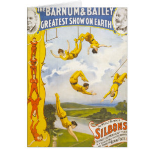 Cartão Vintage Barnum e circo de Bailey