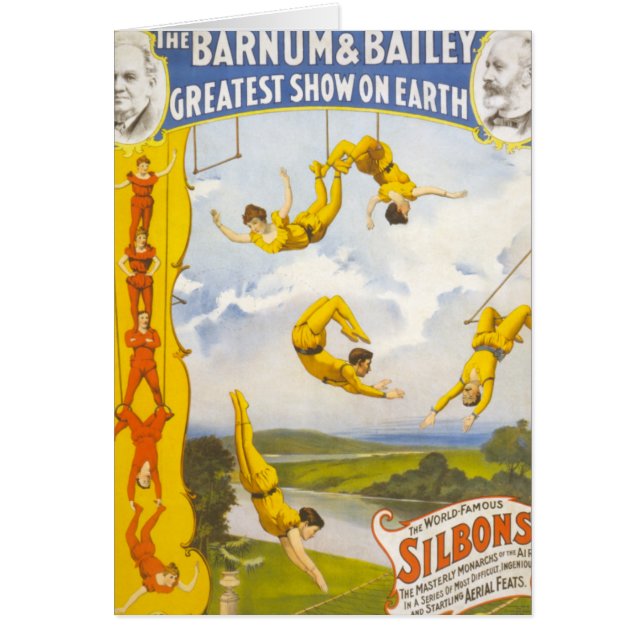 Cartão Vintage Barnum e circo de Bailey (Frente)