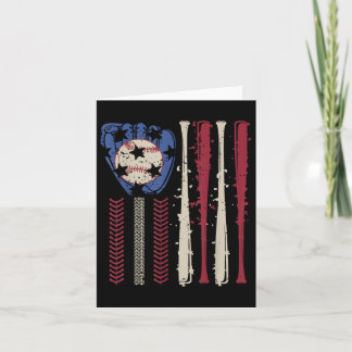 Cartão Vintage Baseball American Flag