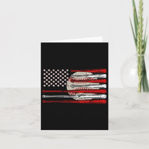 Cartão Vintage Baseball American Flag Usa For Men Women D