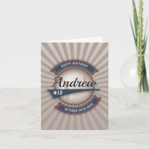 Cartão Vintage Baseball Birthday Greeting Card