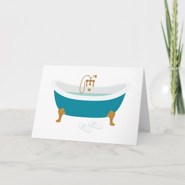 Cartão Vintage Bathtub (Frente)