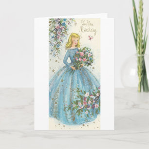 Cartão Vintage Beauty Birthday
