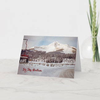 Cartão Vintage Big Sky Montana Ski Area Photo