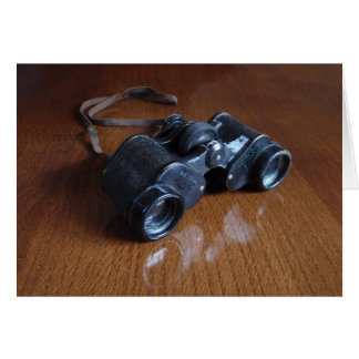 Cartão Vintage Binoculars