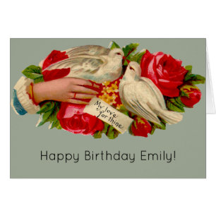 Cartão Vintage Birds Victorian Love Dove Classic Art